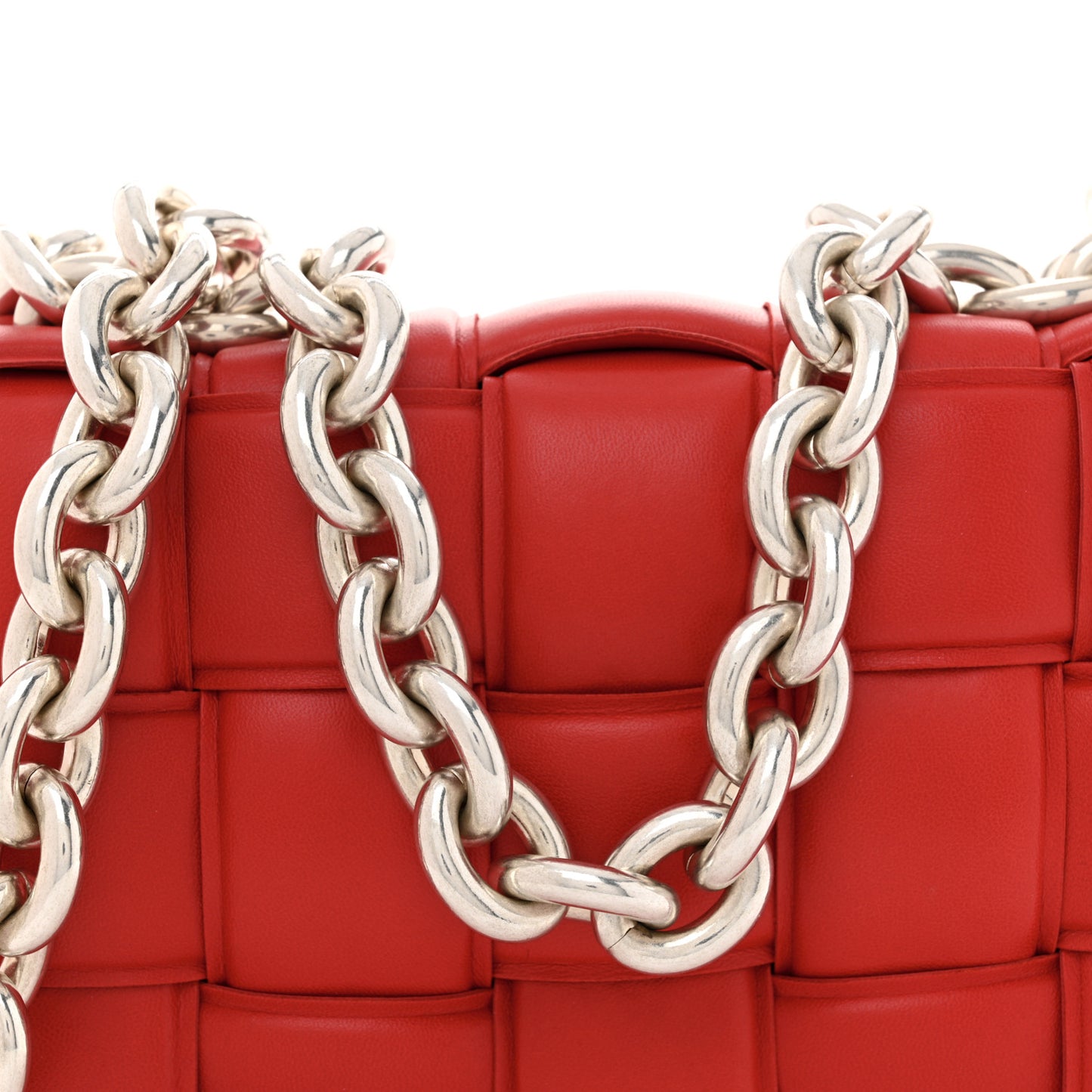 Lambskin Maxi Intreccio Padded Chain Cassette Crossbody Bag Nail Polish
