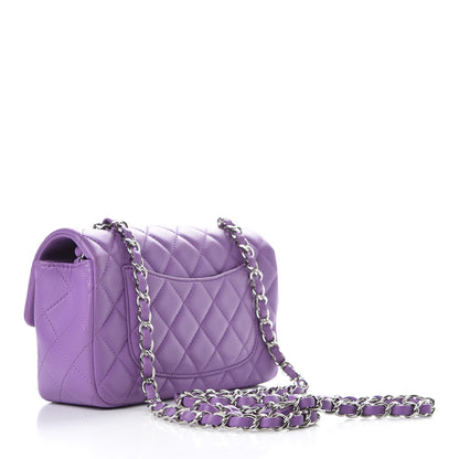 Chanel Lambskin Quilted Mini Rectangular Flap Purple 3 of 11