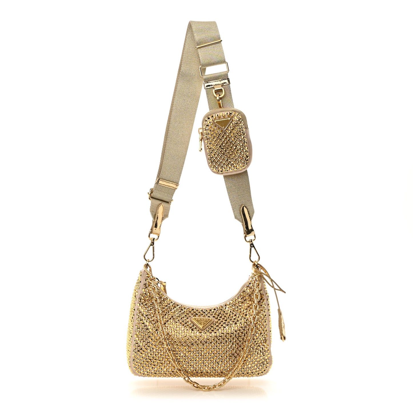 Satin Crystal Re-Edition 2005 Shoulder Bag Platino