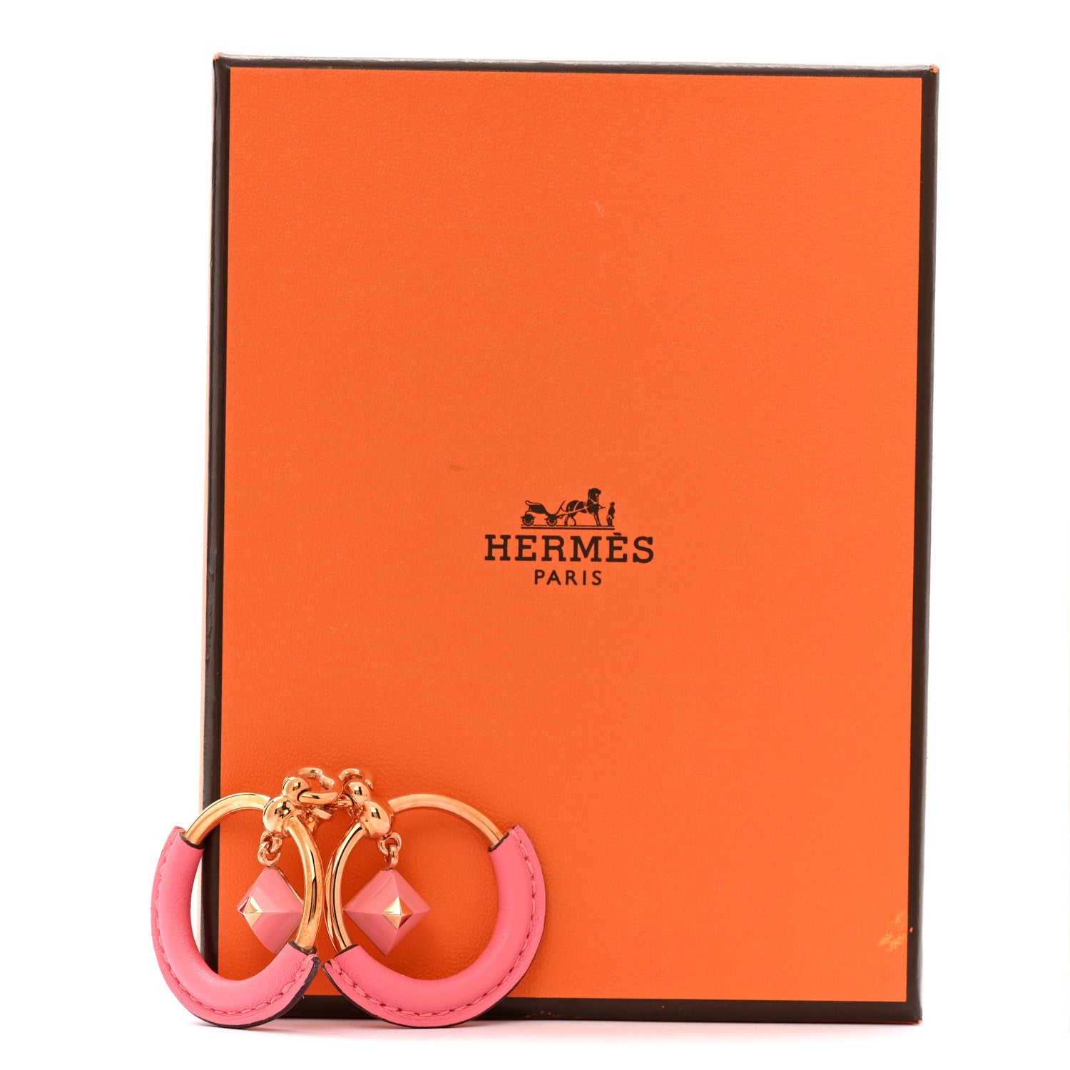 Hermes Swift Loop Medor Hoop Earrings Rose Azalee 7 of 7
