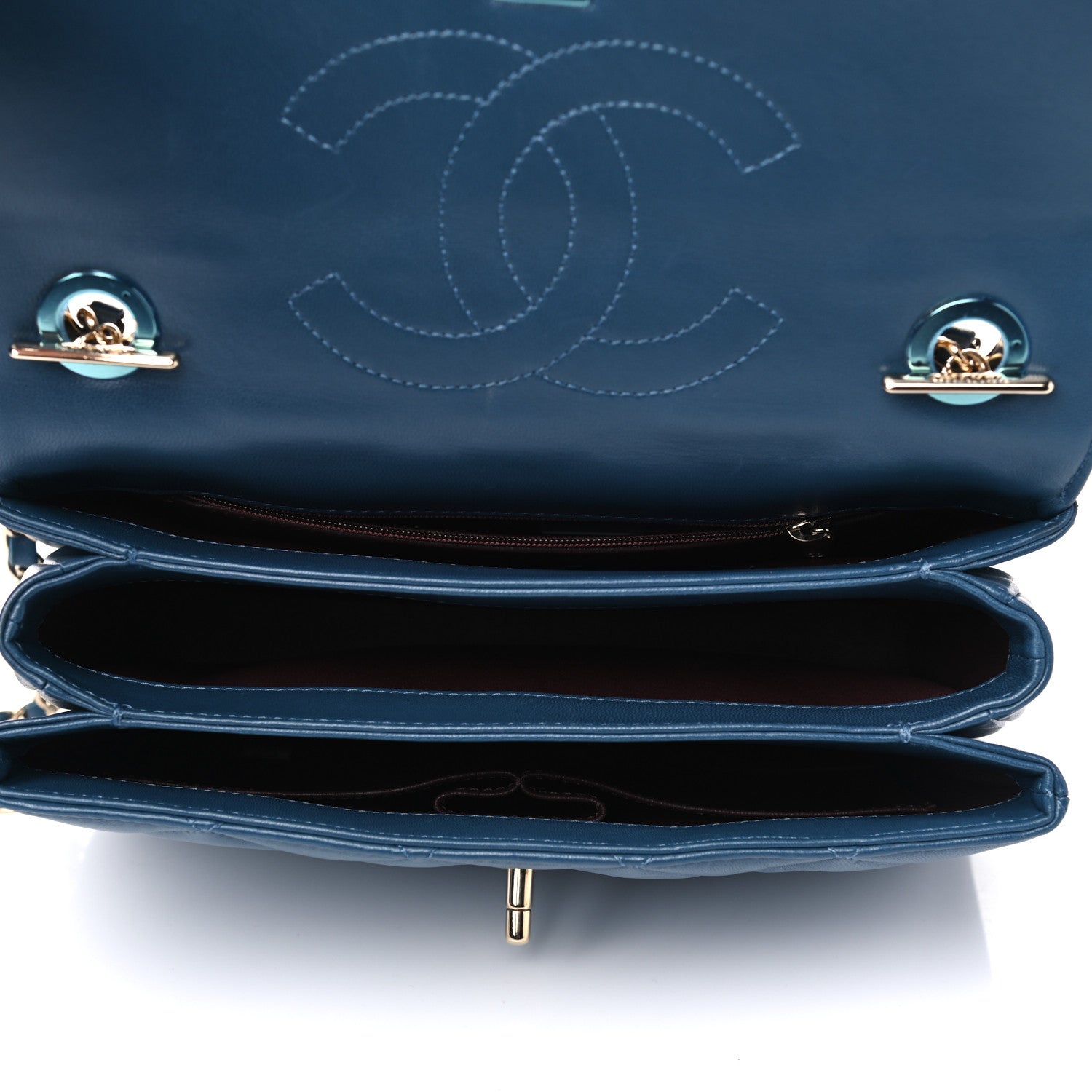 Chanel Lambskin Quilted Small Trendy CC Flap Dual Handle Bag Blue 4 of 10