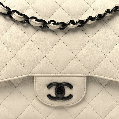 Chanel Calfskin Quilted Jumbo Double Flap White 8 of 10