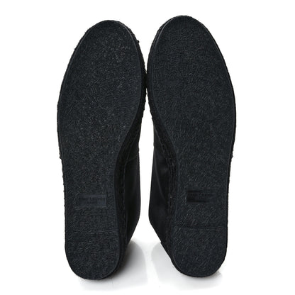 Saint Laurent Crepe Satin Elba Espadrilles 38.5 Black 6 of 9