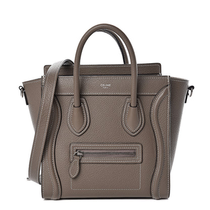 Celine Drummed Calfskin Nano Luggage Souris 1 of 12