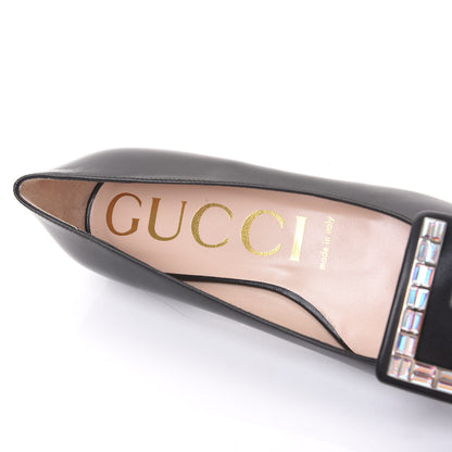 Gucci Malaga Kid Crystal Square G Madelyn Ballet Flats 36 Black 7 of 9