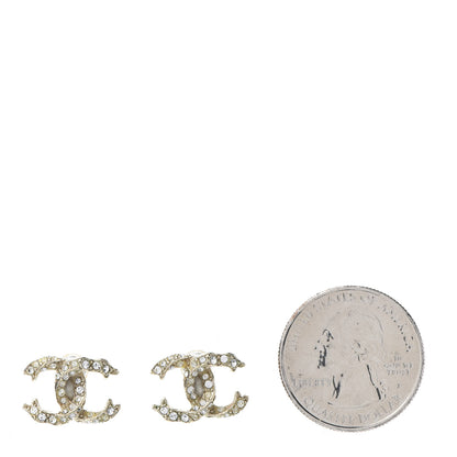 Chanel Crystal Twisted CC Earrings Gold 2 of 5