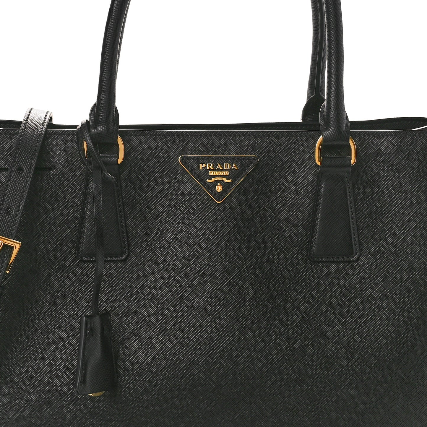 Saffiano Lux Medium Tote Black