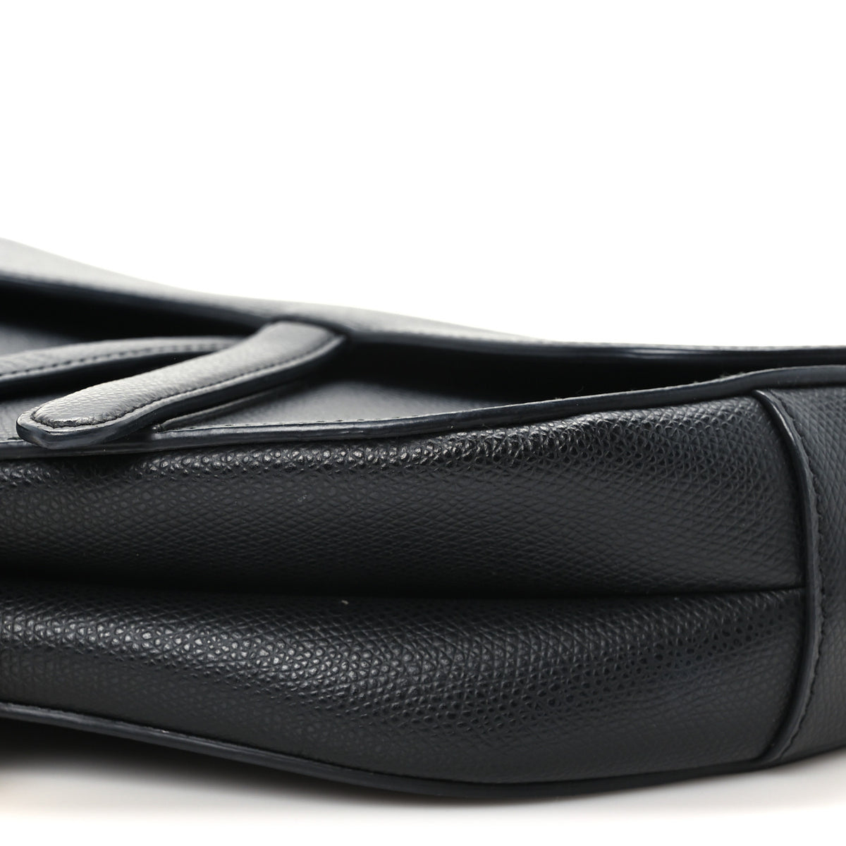 Grained Calfskin Saddle Bag Black