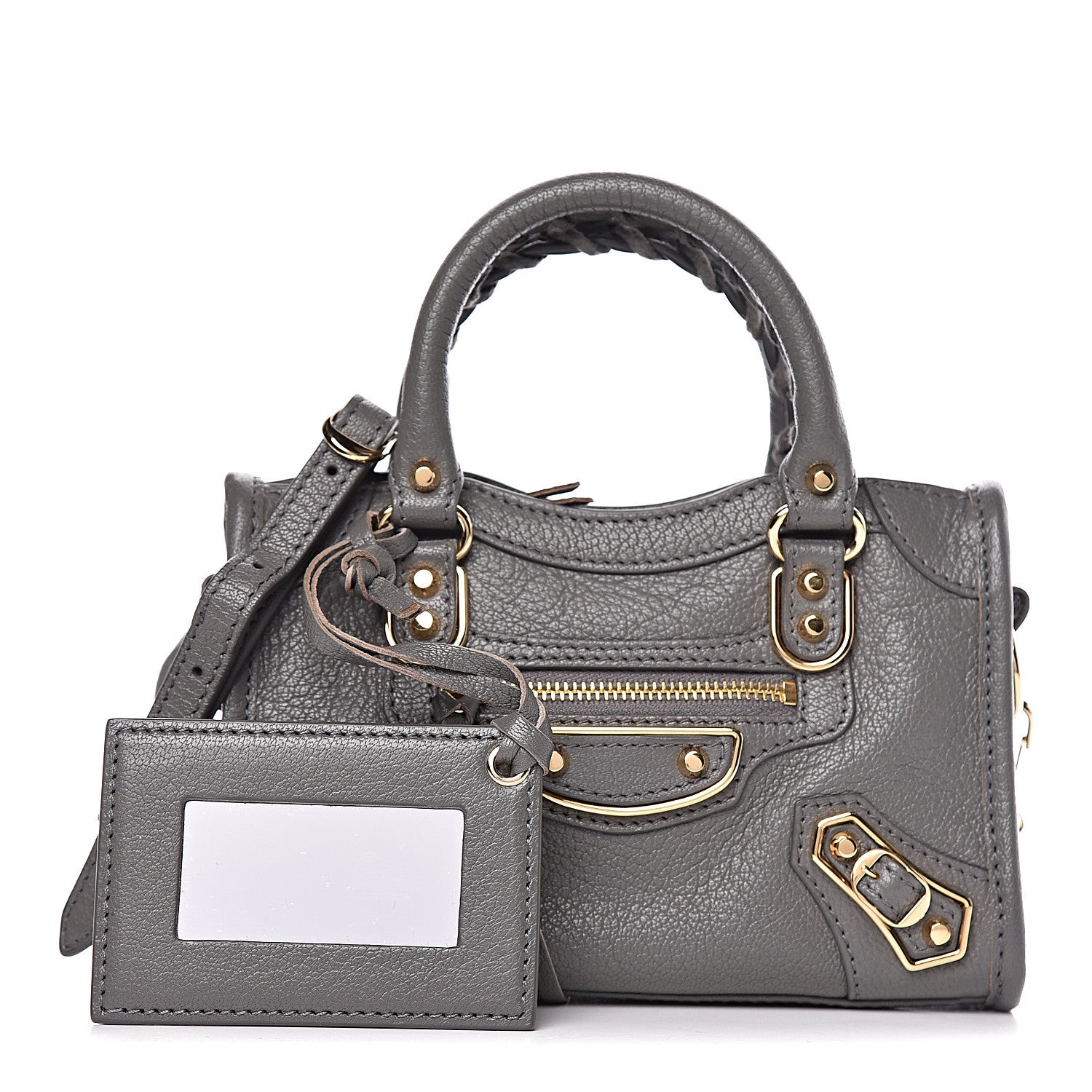 Balenciaga Chevre Gold Metallic Edge Hardware Nano City Gris Acier 1 of 10