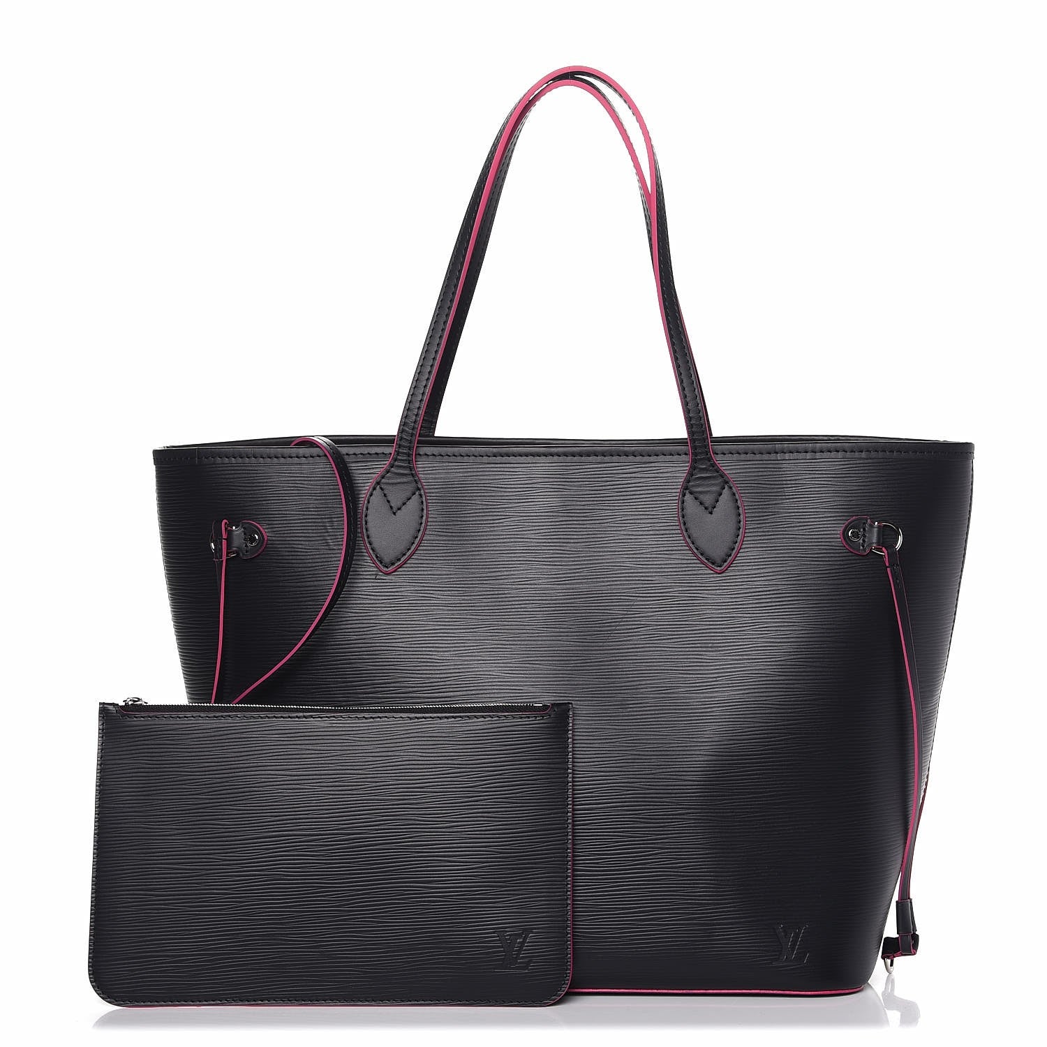 Louis Vuitton Epi Neverfull MM Black Hot Pink 1 of 13