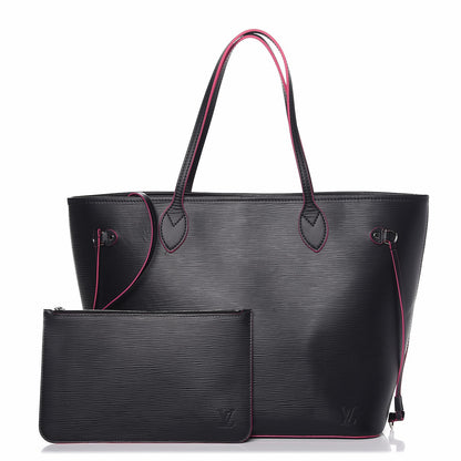 Louis Vuitton Epi Neverfull MM Black Hot Pink 1 of 13