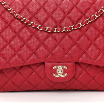 Chanel Calfskin Quilted Small XXL Travel Flap Bag Red 8 of 10