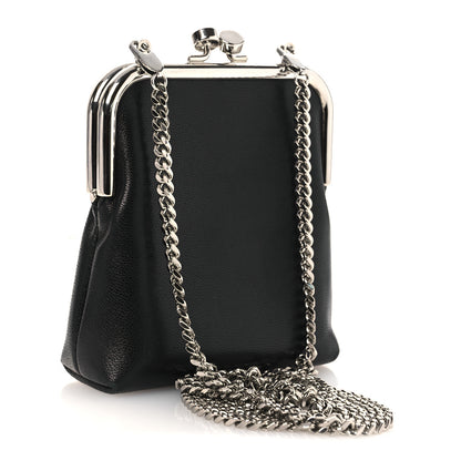 Saint Laurent Lambskin Mini Sac Charniere Black 2 of 9