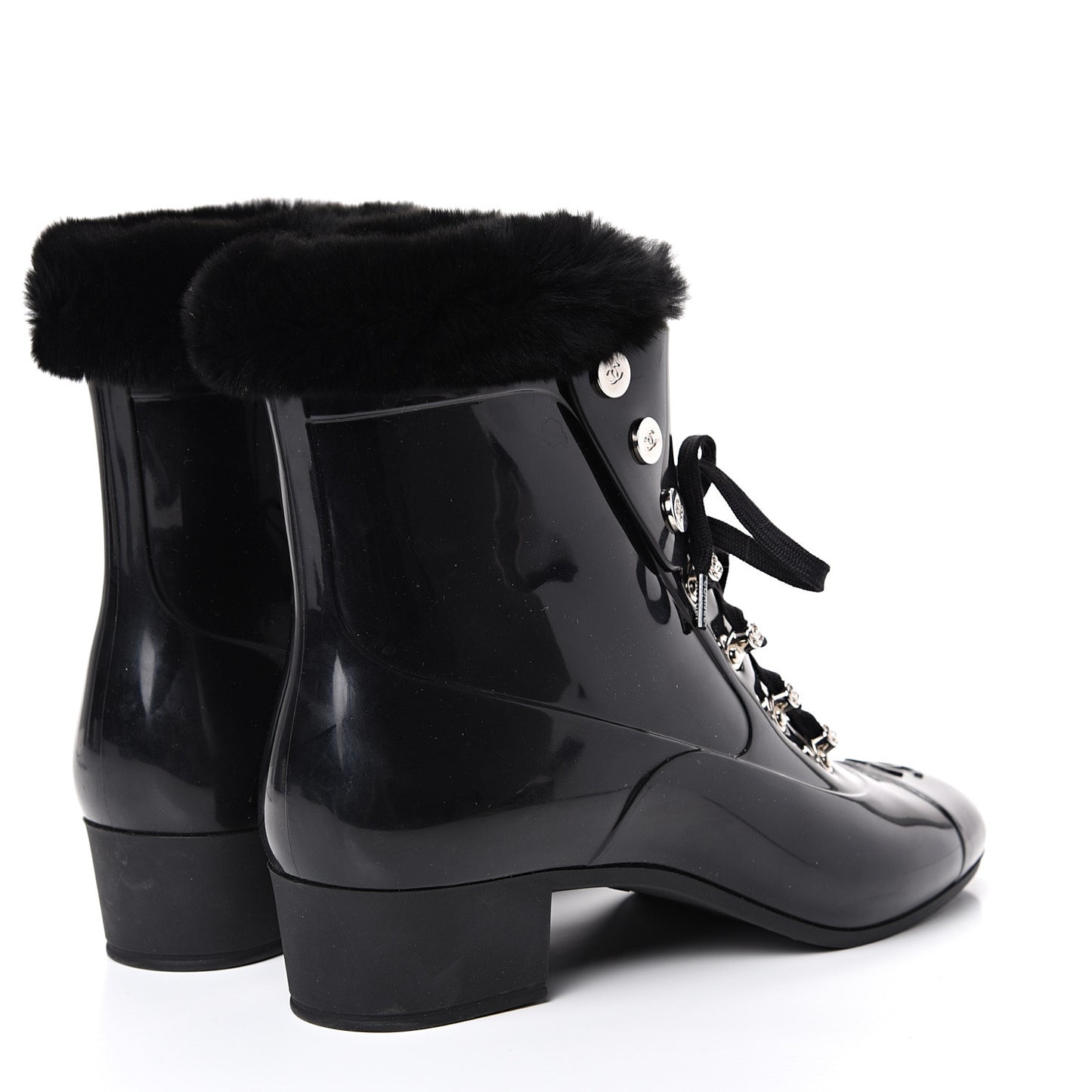 Vinyl Mink Boots Black 39 Black