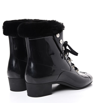Chanel Vinyl Mink Boots Black 39 Black 4 of 7