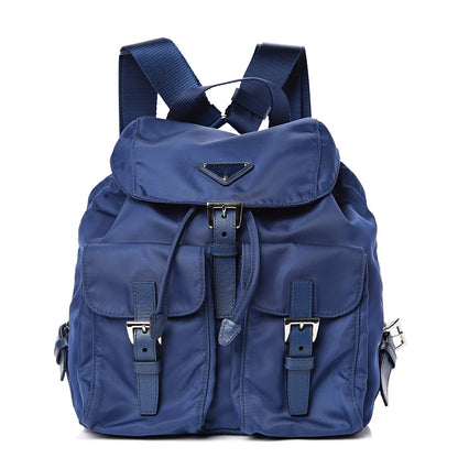 Prada Tessuto Nylon Saffiano Vela Backpack Bleuette 1 of 11