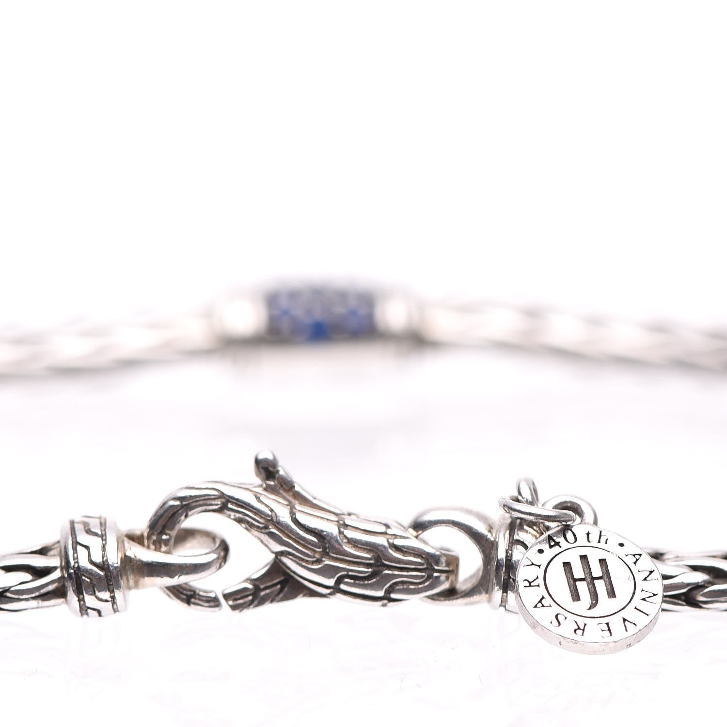 John Hardy Sterling Silver Blue Sapphire Classic Chain Station Bracelet 4 of 6