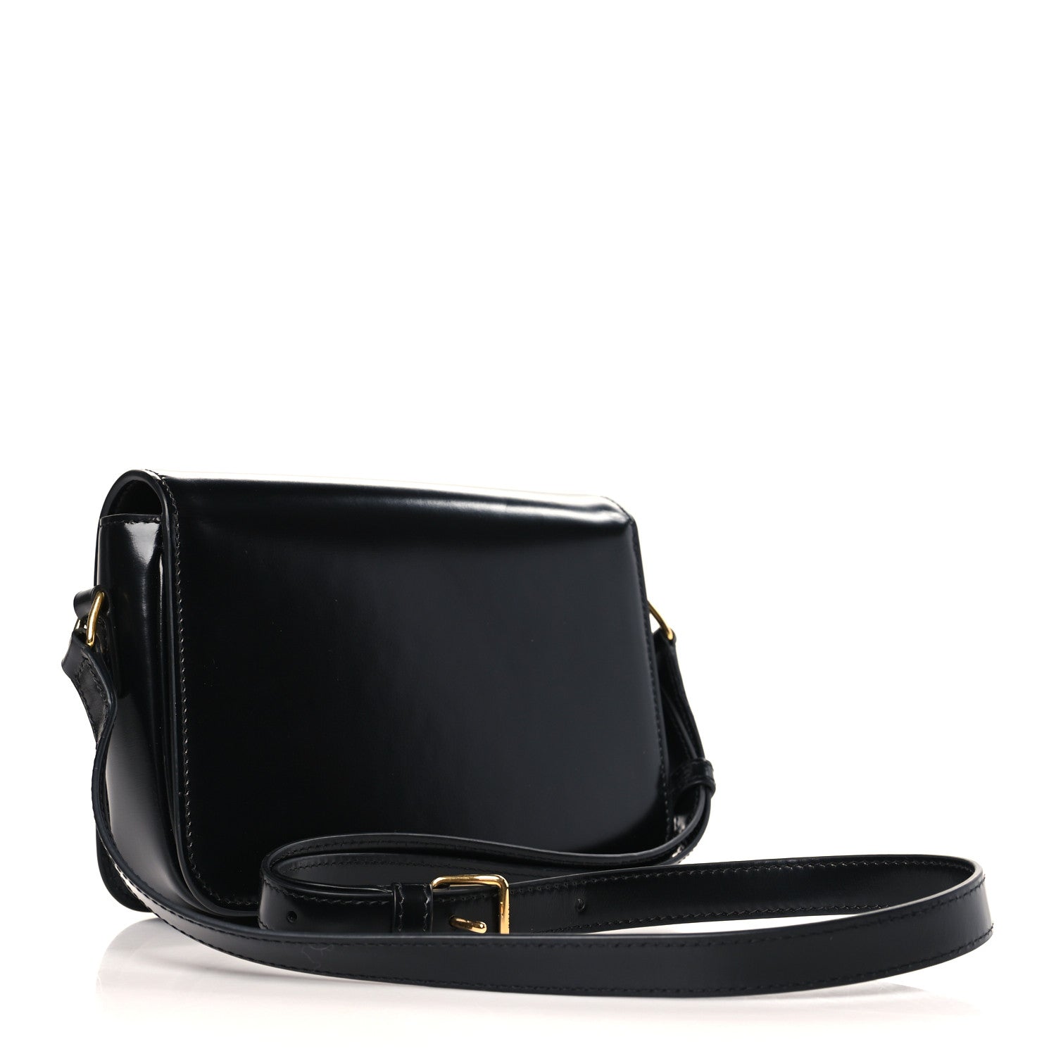 Celine Shiny Calfskin Teen Triomphe Black 3 of 9