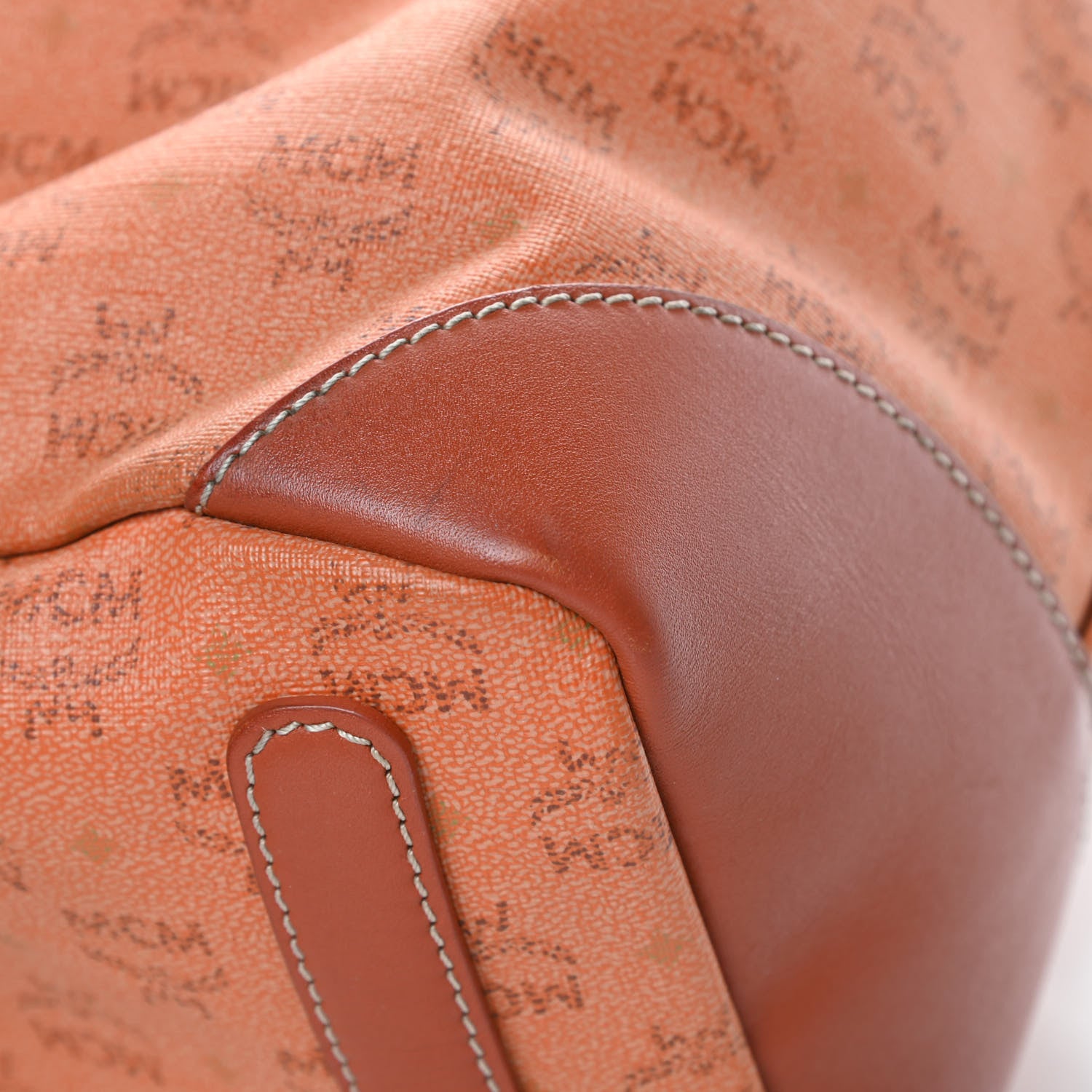 MCM Coated Canvas Shopper Tote Orange 12 of 15