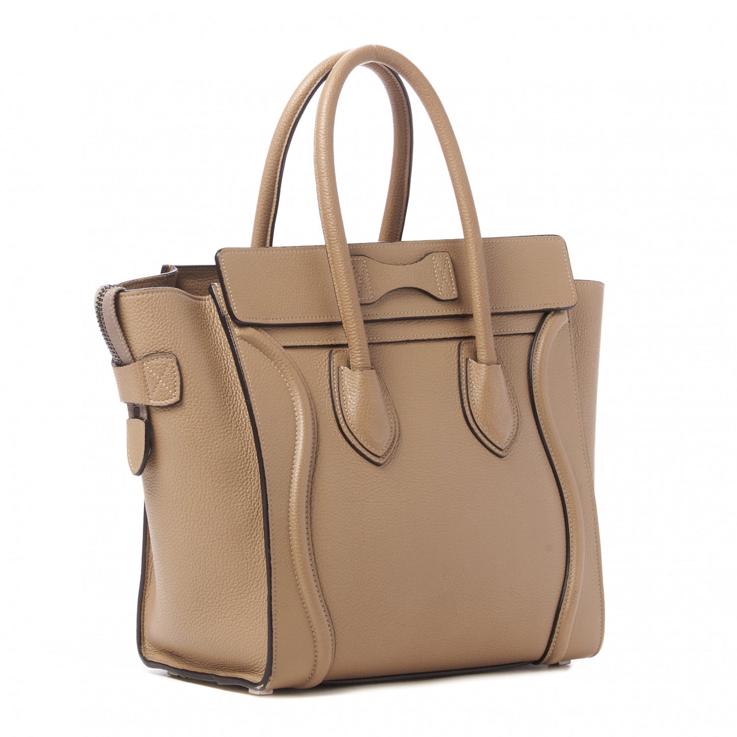 Drummed Calfskin Micro Luggage Dune