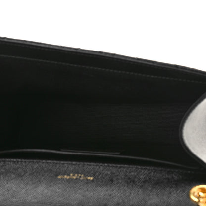 Saint Laurent Grain De Poudre Textured Mixed Matelasse Triquilt Medium Monogram Satchel Black 5 of 9