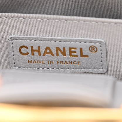 Chanel Calfskin Quilted Lady Handle Clutch Tote Grey 6 of 11