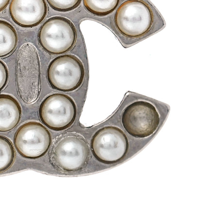 Chanel Pearl CC Earrings Silver 5 of 5