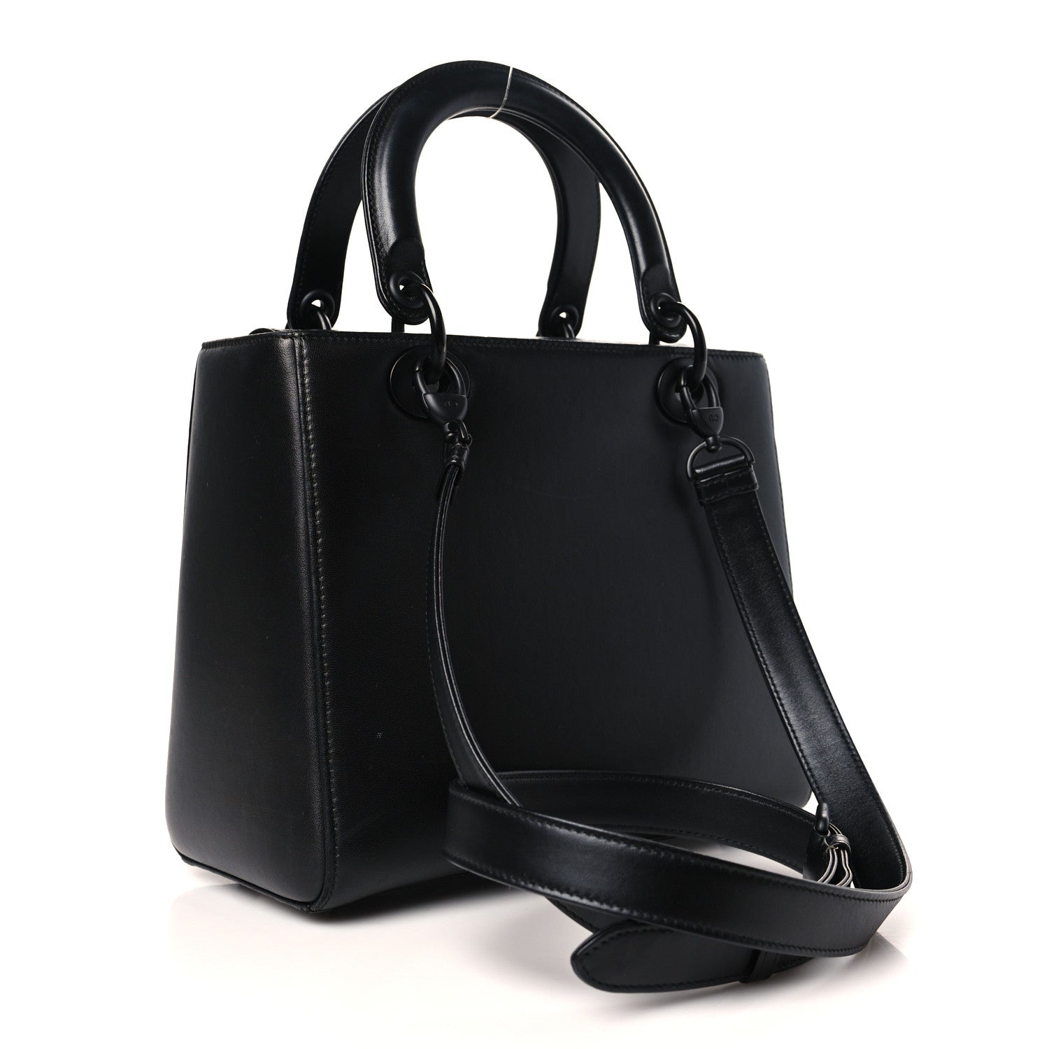 Christian Dior Ultra Matte Calfskin 3D Flower Embellished Medium Lady Dior Black 3 of 9