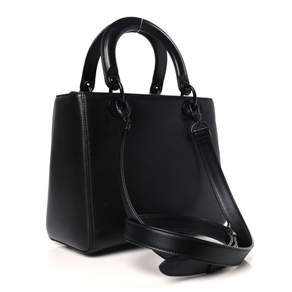 Christian Dior Ultra Matte Calfskin 3D Flower Embellished Medium Lady Dior Black 3 of 9