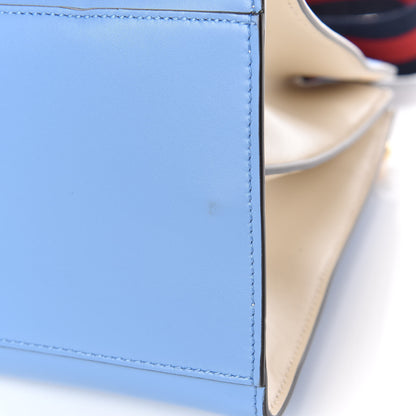 Gucci Nappa Bamboo Web Medium Nymphaea Top Handle Bag Azure Mystic White 12 of 15
