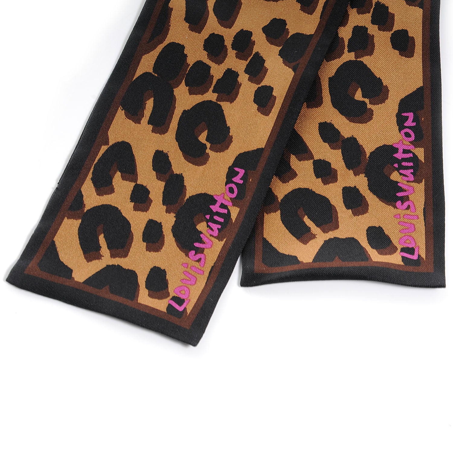 Louis Vuitton Silk Leopard Bandeau Scarf Marron 3 of 4