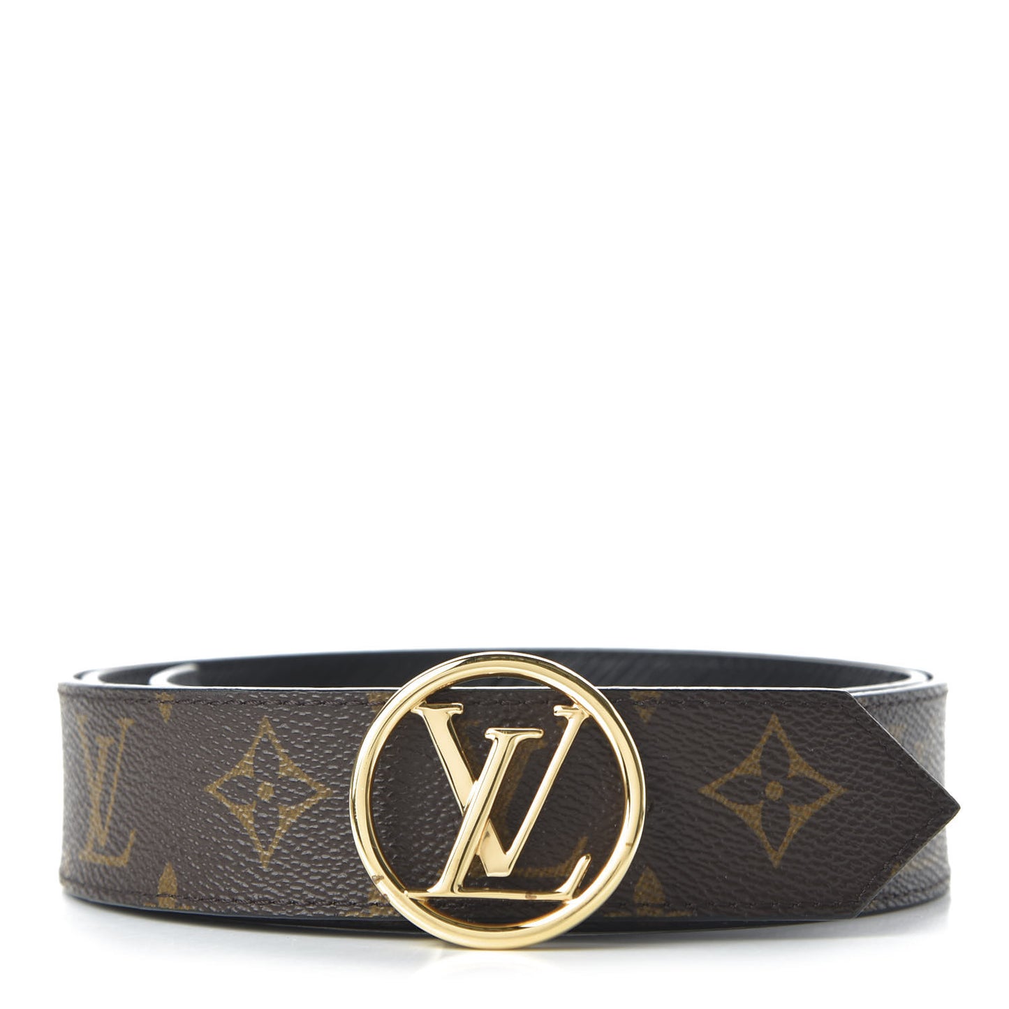 Monogram Epi 35mm LV Circle Reversible Belt 95 38 Black