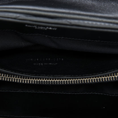 Saint Laurent Calfskin Y Quilted Monogram Small Loulou Chain Satchel Black 9 of 10