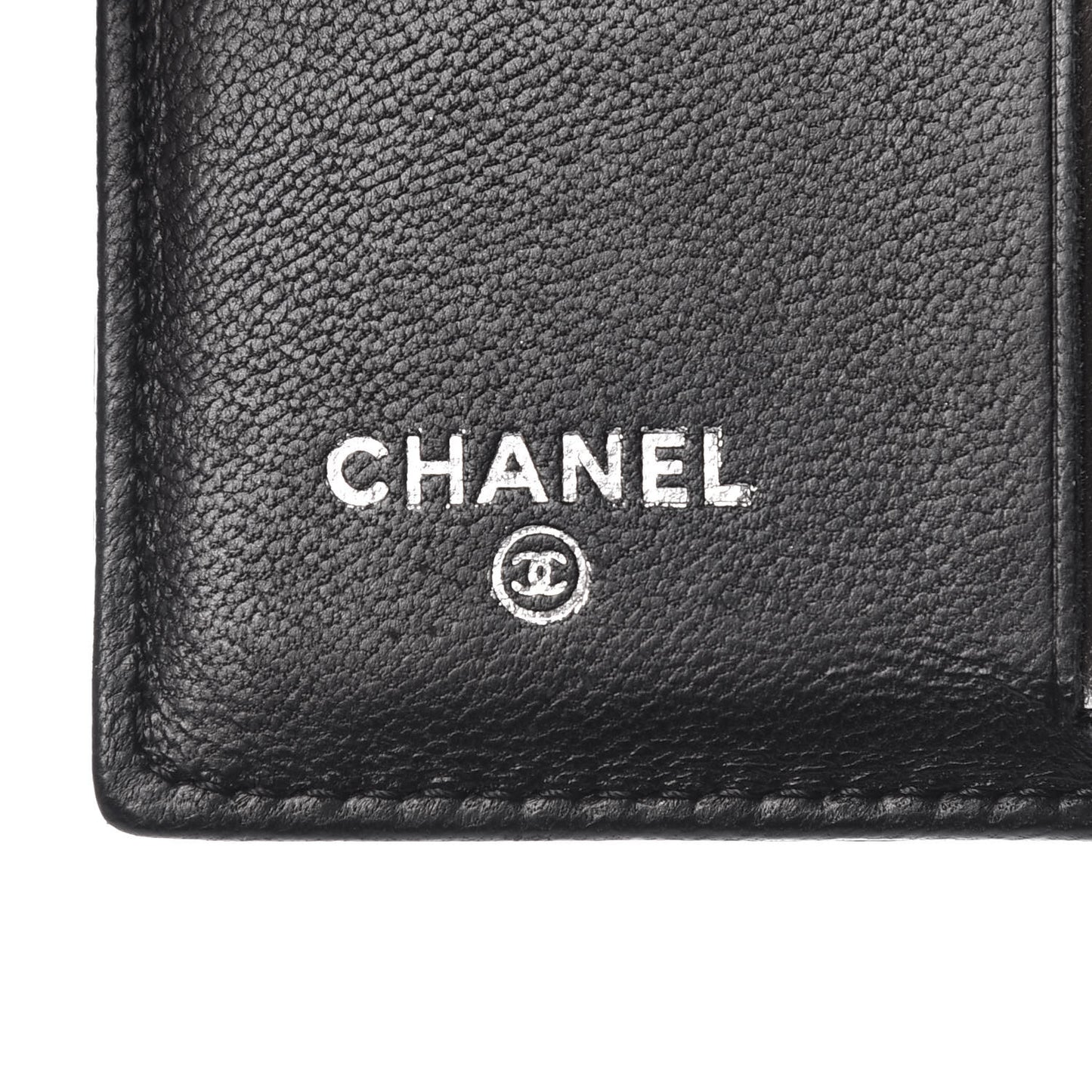Lambskin Quilted Compact Boy Wallet Black