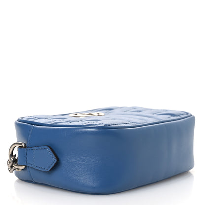 Gucci Calfskin Matelasse Aria Mini GG Marmont Chain Shoulder Bag Clear Blue 4 of 11