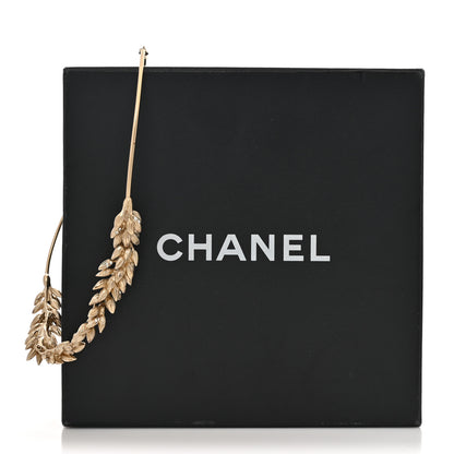 Chanel Crystal CC Sheath of Wheat Choker Necklace Gold 6 of 6