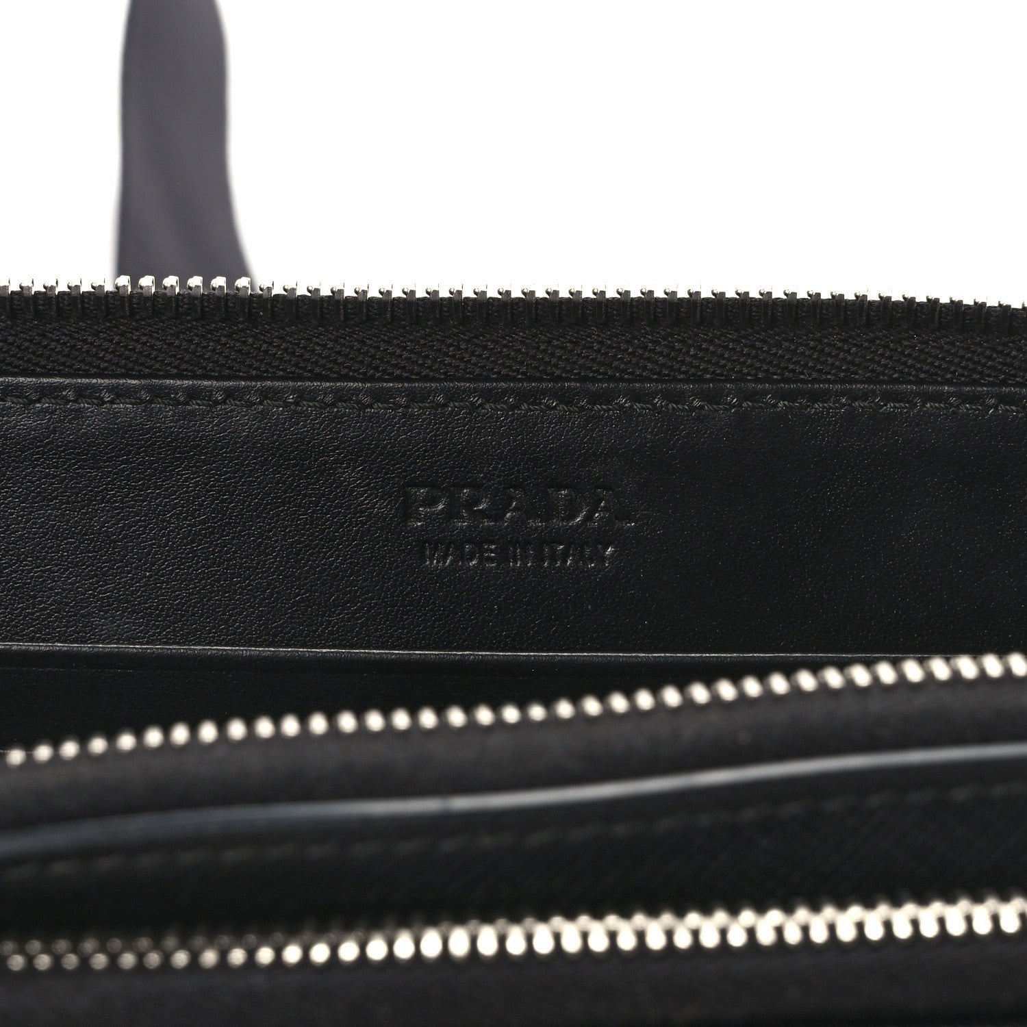Prada Saffiano Travel Double Zip Crossbody Belt Bag Black 6 of 13