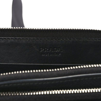 Prada Saffiano Travel Double Zip Crossbody Belt Bag Black 6 of 13