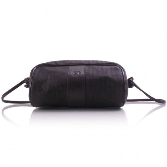 Vintage Leather Striped Shoulder Bag