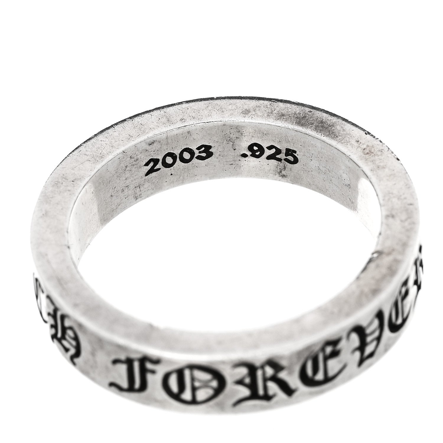 Chrome Hearts Sterling Silver Cross CH Forever Spacer Ring 69 12.5 4 of 5