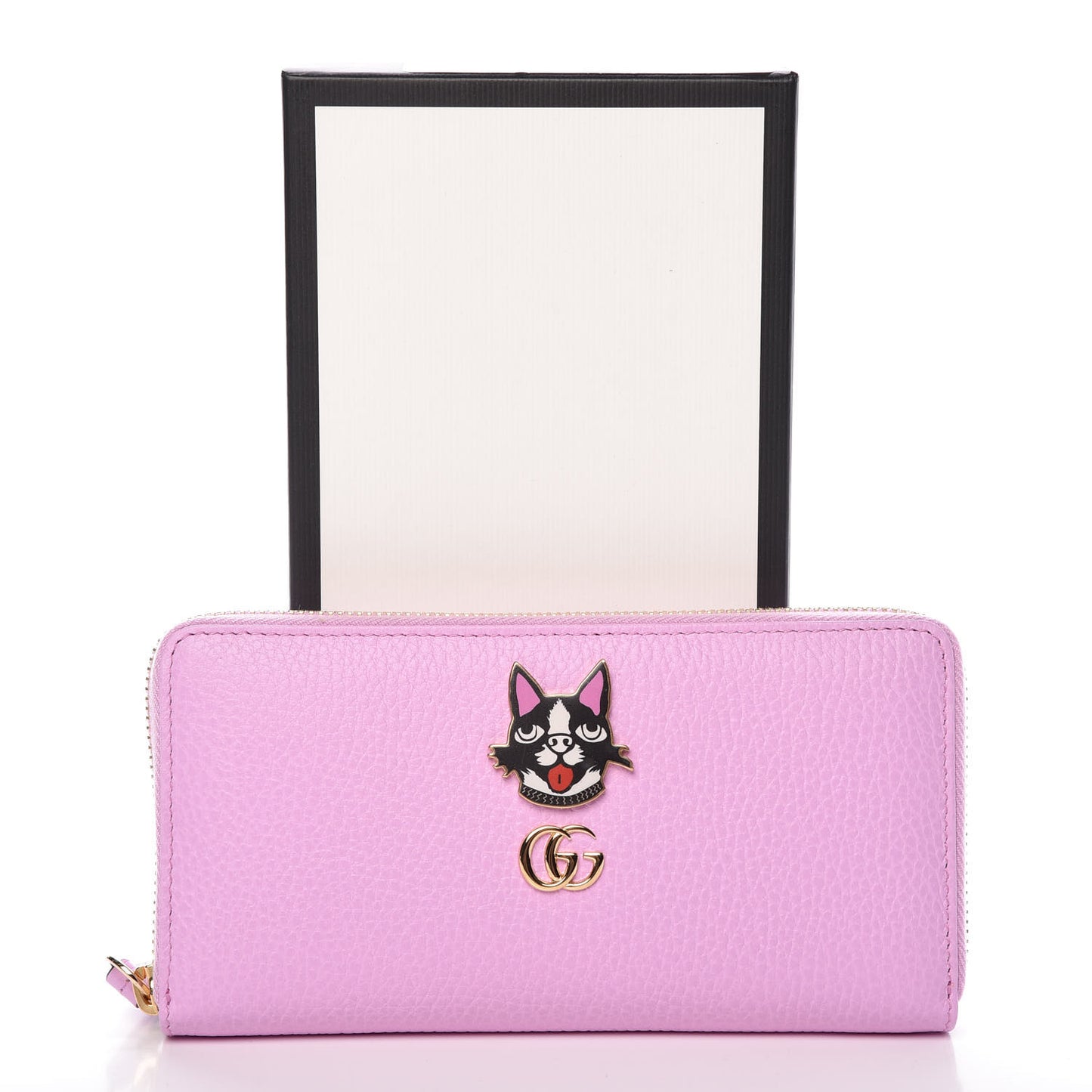 Dollar Calfskin GG Marmont Bosco Zip Around Wallet Malva