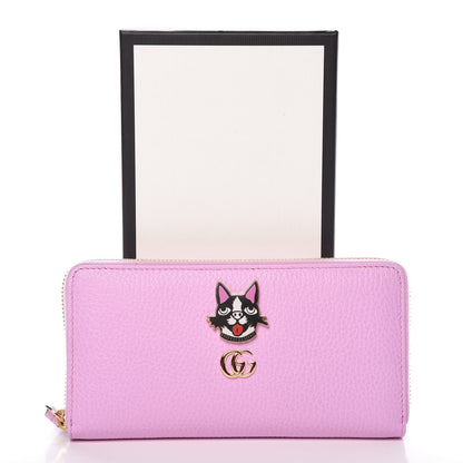 Gucci Dollar Calfskin GG Marmont Bosco Zip Around Wallet Malva 8 of 8