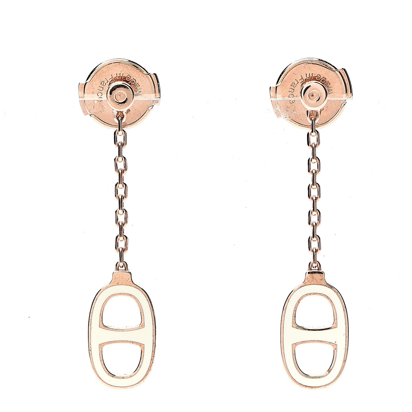 Rose Gold Lacquered Farandole Drop Earrings Ecru