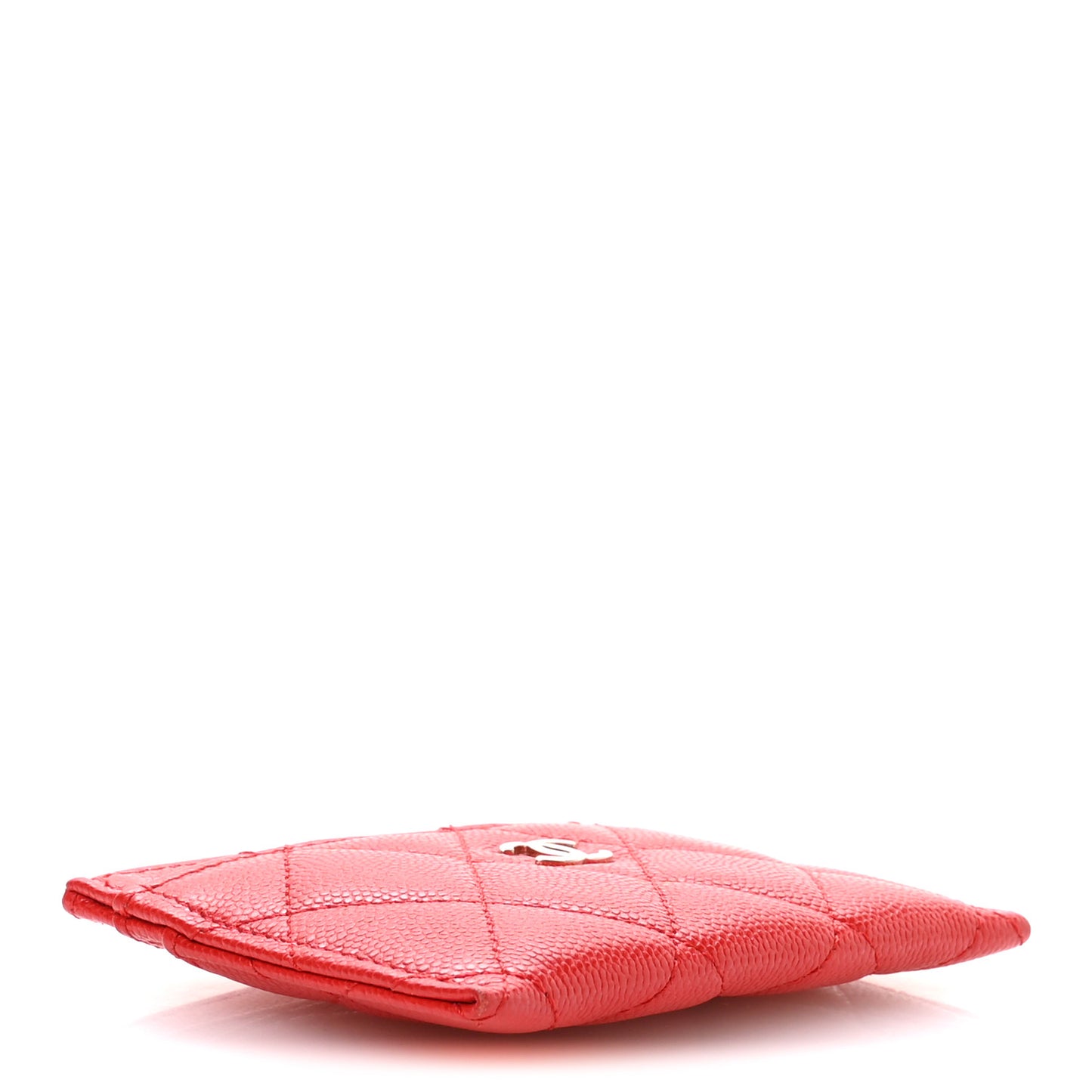 Caviar Quilted Card Holder Red