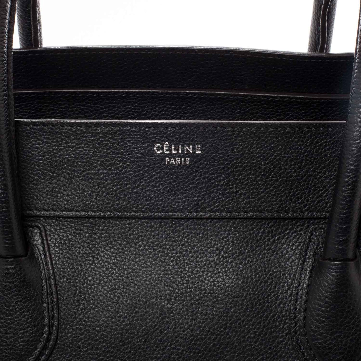Drummed Leather Shoulder Luggage Black