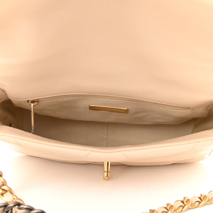 Chanel Lambskin Quilted Medium Chanel 19 Flap Light Beige 5 of 9