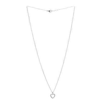 Tiffany Platinum Diamond Heart Drop Pendant Necklace 3 of 5