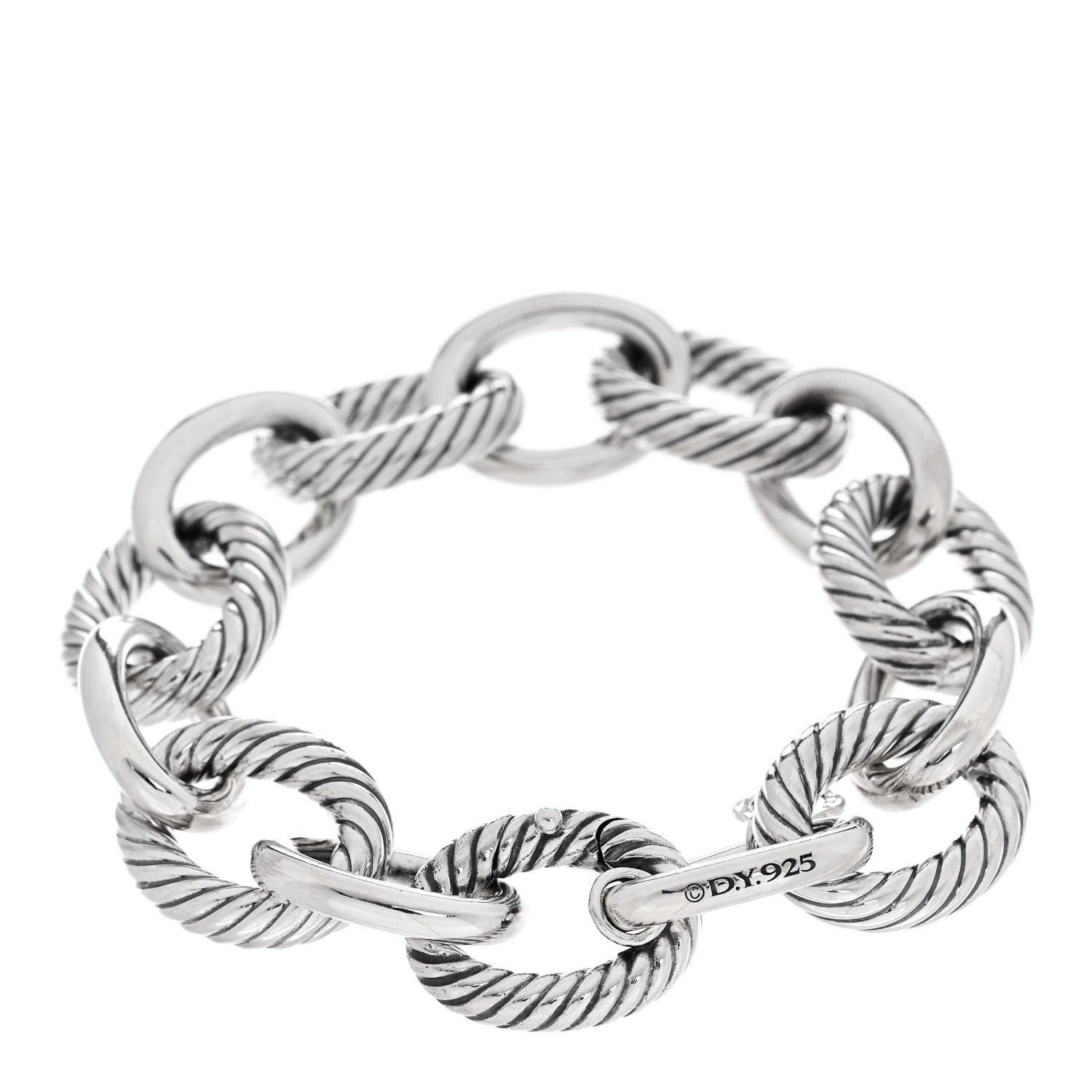 David Yurman Sterling Silver 17mm Extra Large Oval Link Bracelet 2 of 3