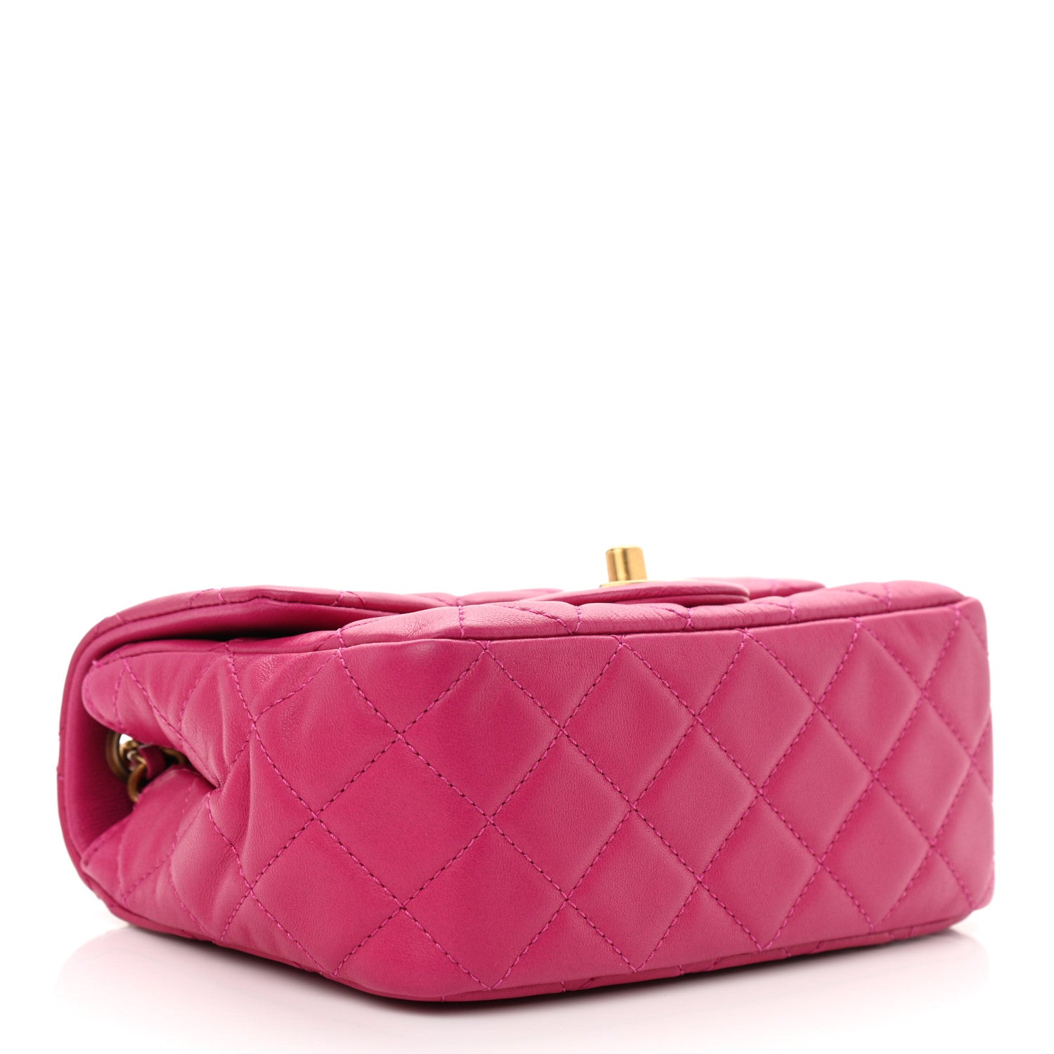 Chanel Lambskin Quilted Mini Pearl Crush Flap Fuchsia 3 of 11