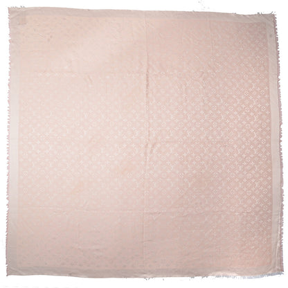 Louis Vuitton Silk Wool Monogram Denim Shawl Rose 3 of 5